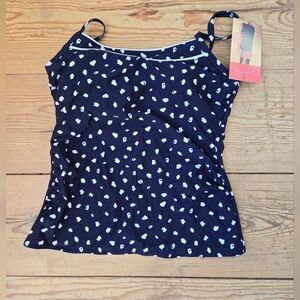 Christina Navy Polka Dot Swimdress One Piece Swimsuit Size 12 NWT